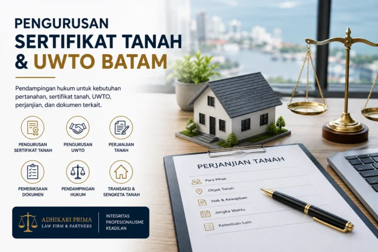 Pengurusan Sertifikat Tanah & UWTO Batam Pendampingan Hukum
